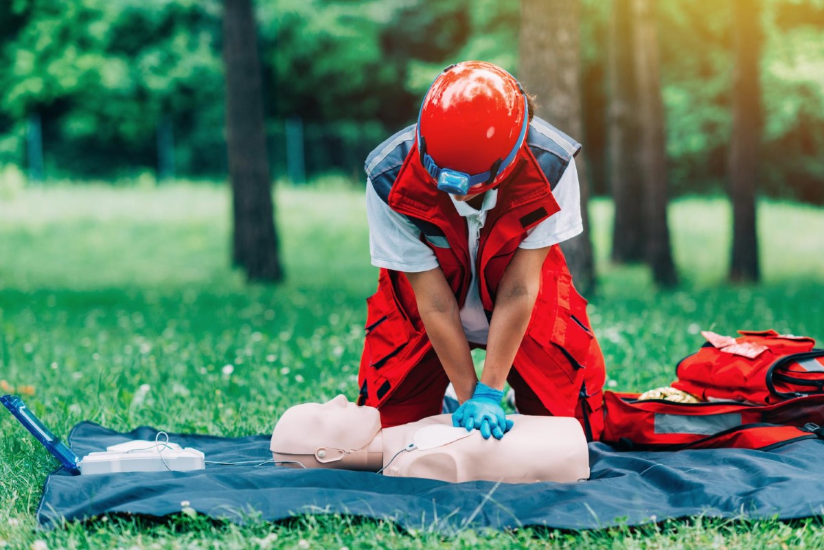 "Practicing life-saving skills on a mannequin to prepare for real-life emergency situations, ensuring quick and effective response.