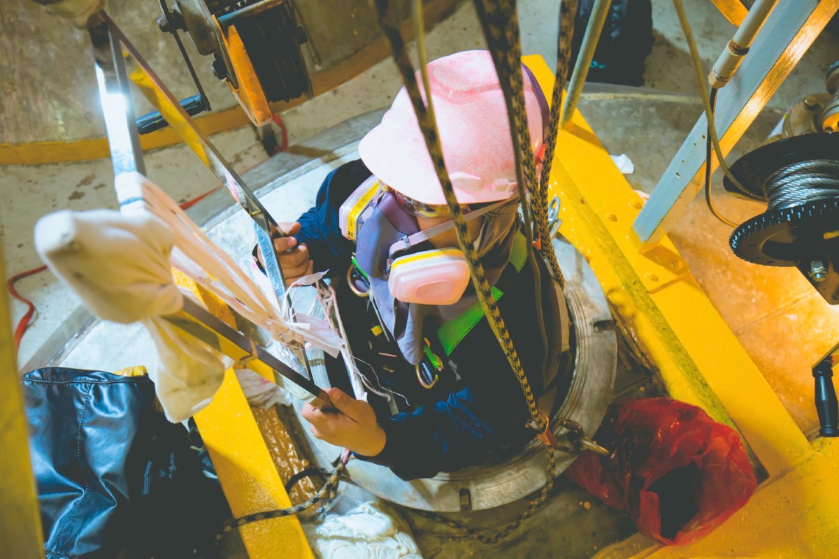 Confined space entry requires continuous risk awareness, proper respiratory protection, and strict compliance with entry permit procedures to prevent sudden atmospheric hazards.