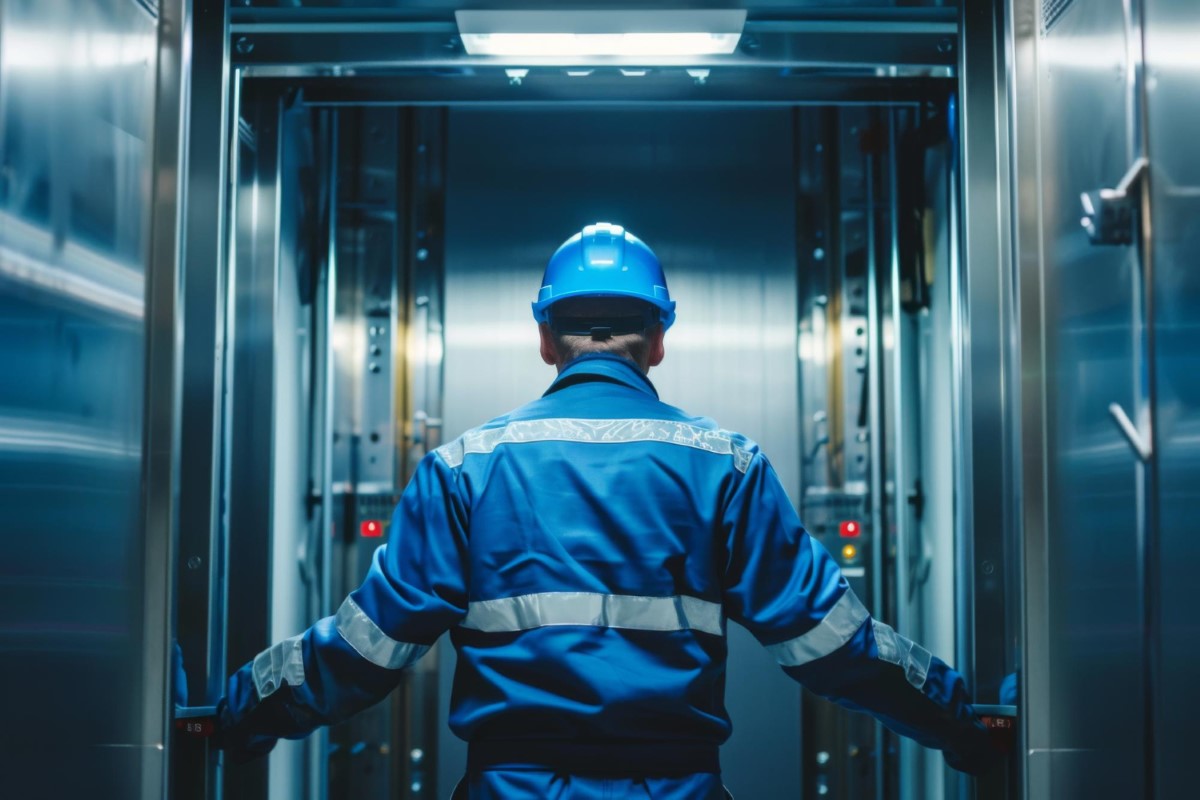 Precision in elevator installation begins with controlled access and full operational awareness inside the hoist shaft.