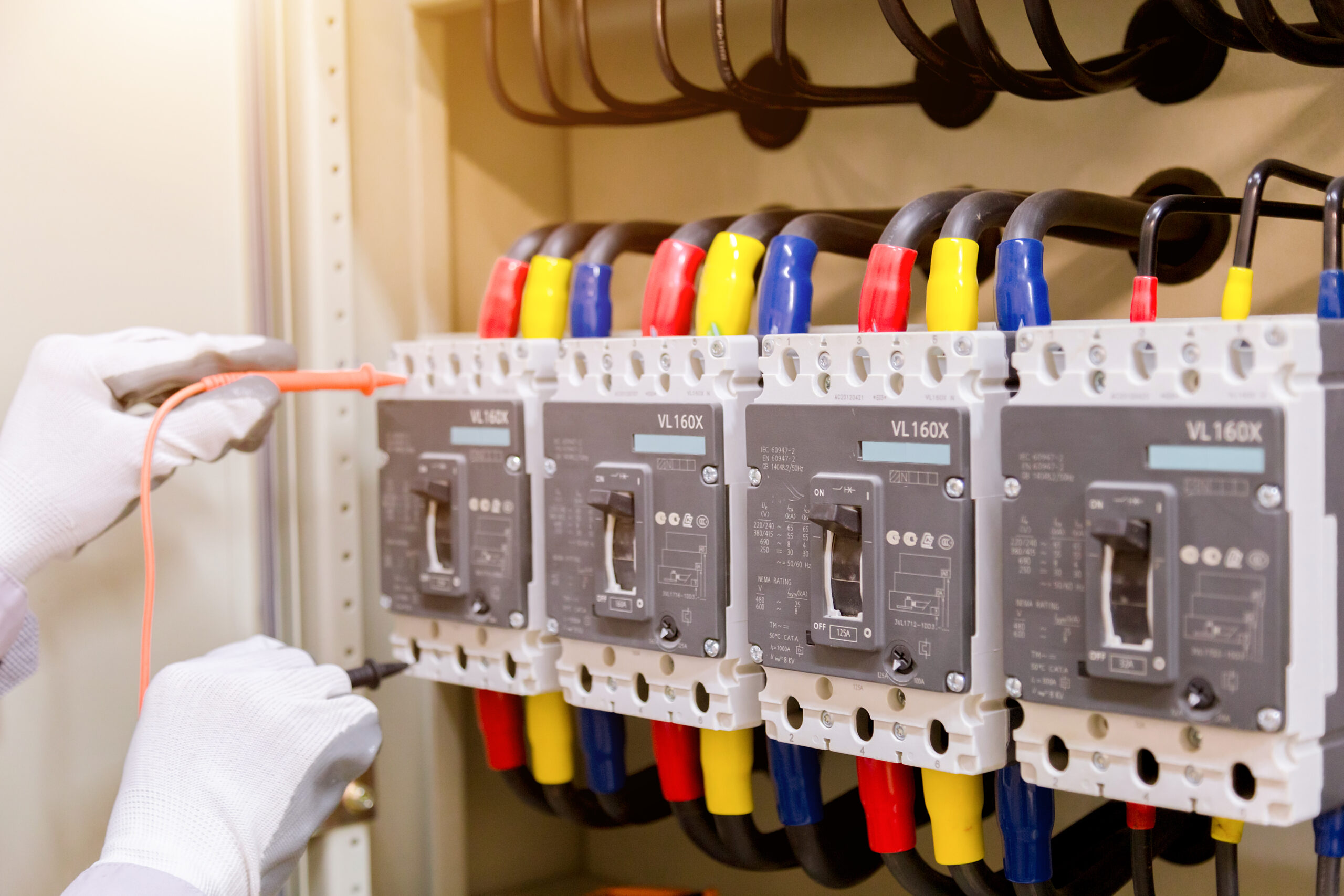 Execução de testes de continuidade e polaridade em painéis elétricos com relés de proteção, conforme requisitos da NBR 14039 e NR 10.
