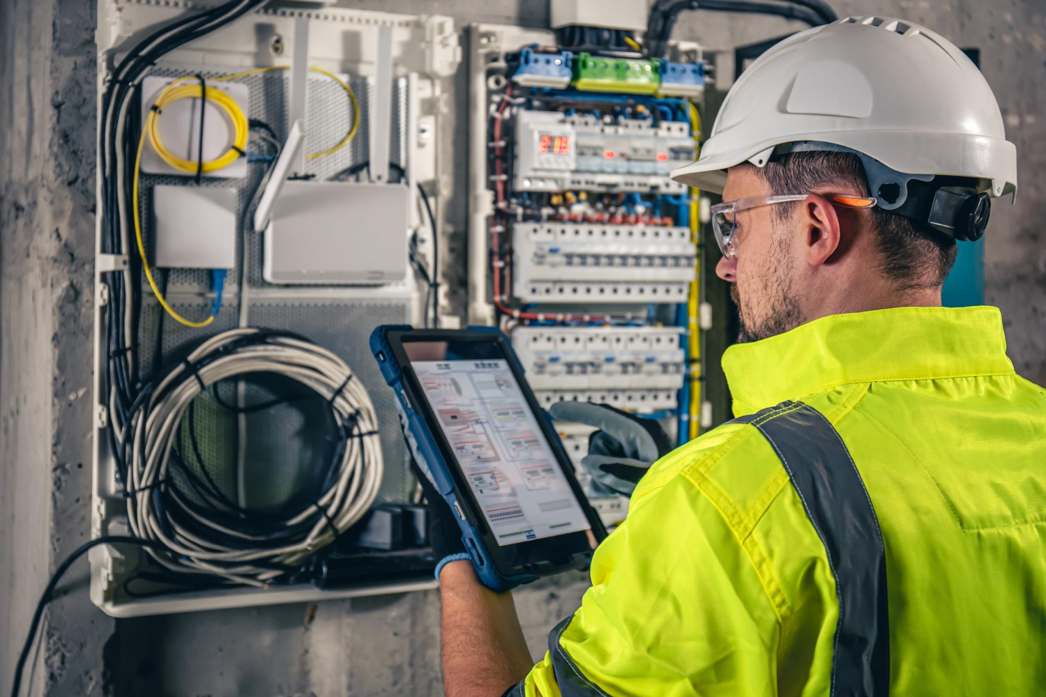 Profissional treinado pela NR 10 realização manutenção segura em sistemas elétricos - Curso NR-10