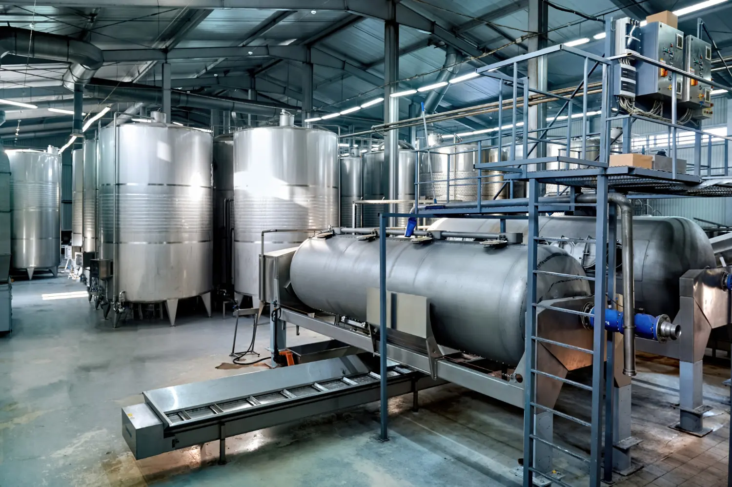 Bateria de vasos de pressão em operação contínua. Cada equipamento deve possuir prontuário atualizado, laudo técnico e ART conforme NR 13