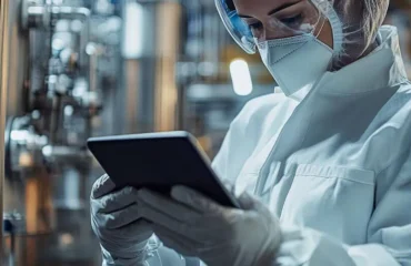 Curso-Como-Elaborar-FDS Profissional em ambiente químico durante curso sobre elaboração de FDS