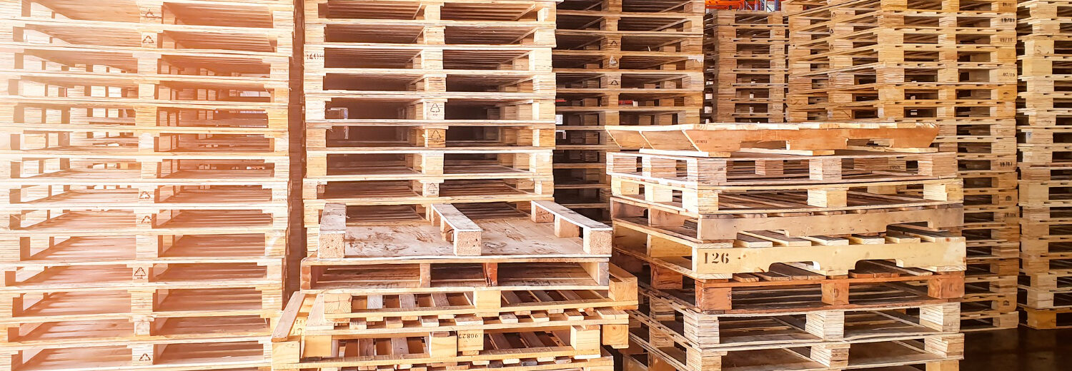 Pallets de madeira em um barracão industrial. - Curso Laudo de Pallets