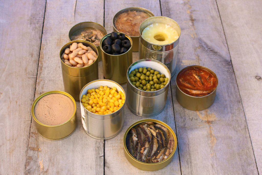 Embalagens de metal, armazenamento de alimentos. - Laudo Contato com Alimentos
