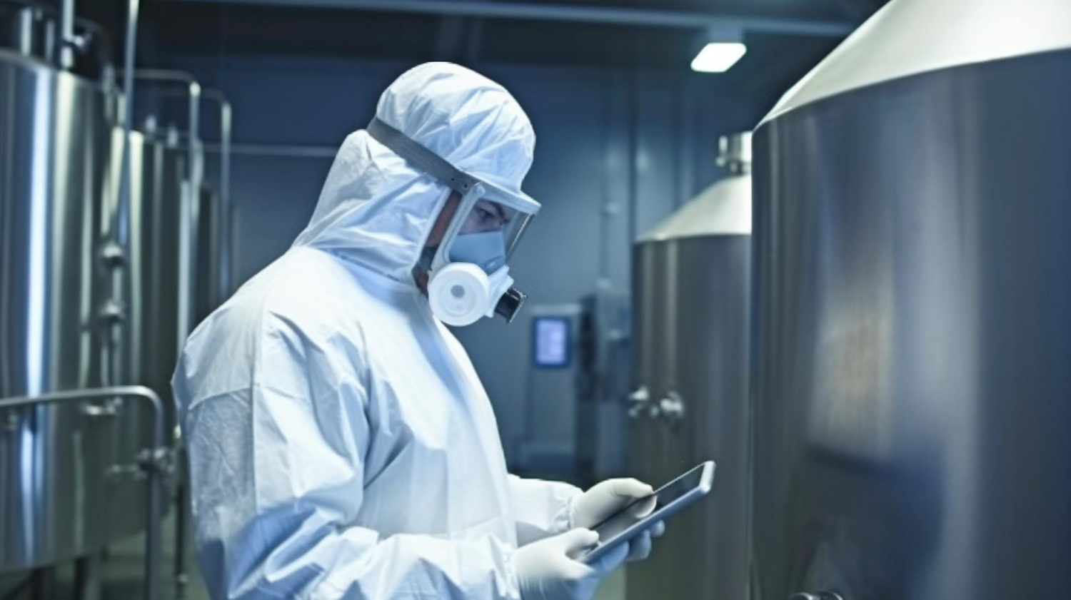Engenheiro inspeciona caldeira para detecção de amianto, seguindo normas de segurança - Detecção de Amianto