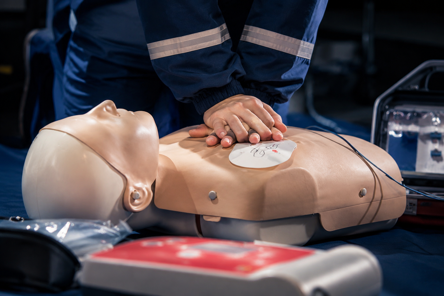 O treinamento prático de reanimação cardiopulmonar (RCP) com desfibrilador externo automático (DEA) prepara os participantes para agir com rapidez e precisão em paradas cardiorrespiratórias, aumentando as chances de sobrevivência da vítima até a chegada do atendimento especializado.