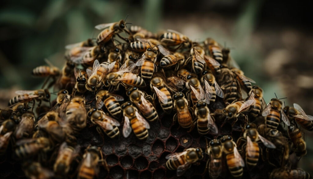 A coleta de um enxame de abelhas refere-se ao ato de capturar um grupo de abelhas que formam uma colônia temporária fora da caixa racional. - Curso Animais Peçonhentos N2