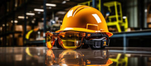EPIs prontos para uso: capacete, óculos e abafador, proteção essencial conforme NR 06. - Curso NR 06 em Mandarim.
