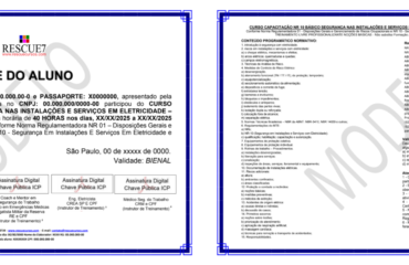 CERTIFICADO – NR 10 – CAPA