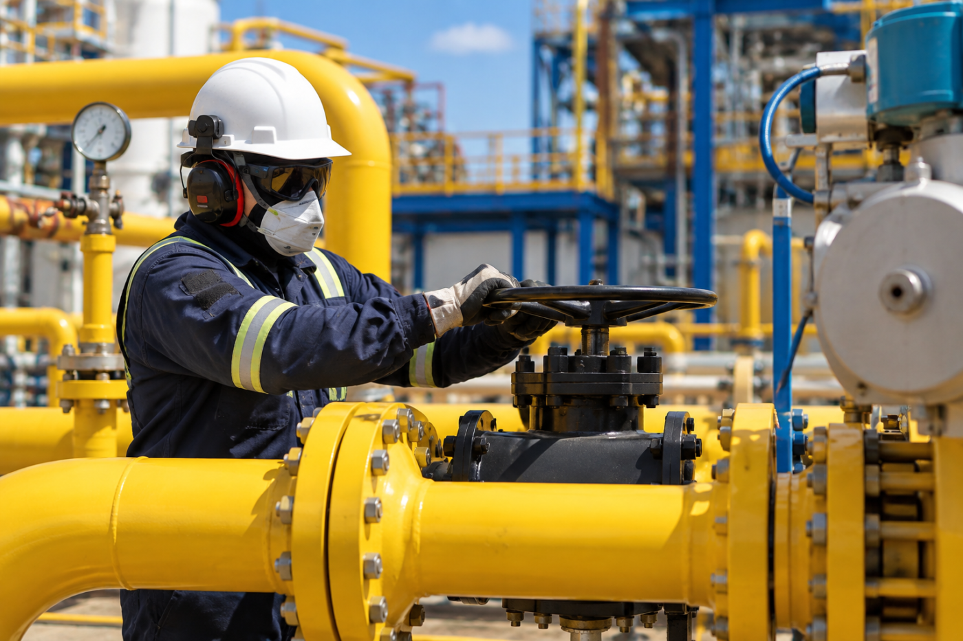 Inspeção técnica em instalação com potencial presença de atmosfera explosiva, verificando equipamentos, componentes e condições de segurança aplicáveis às áreas classificadas.