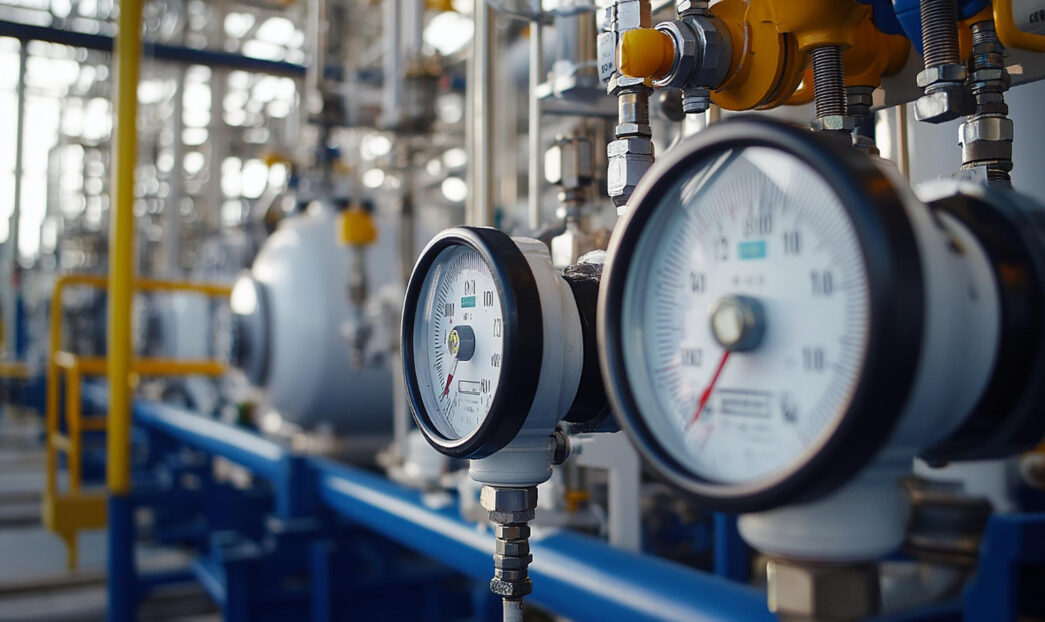 Sistema de monitoramento com manômetros calibrados para aferição de pressão em linha. Equipamento essencial para testes hidráulicos conforme NFPA 25 e ABNT NBR 13714.