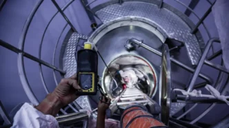 Monitoramento contínuo de gases antes e durante a permanência no espaço confinado.