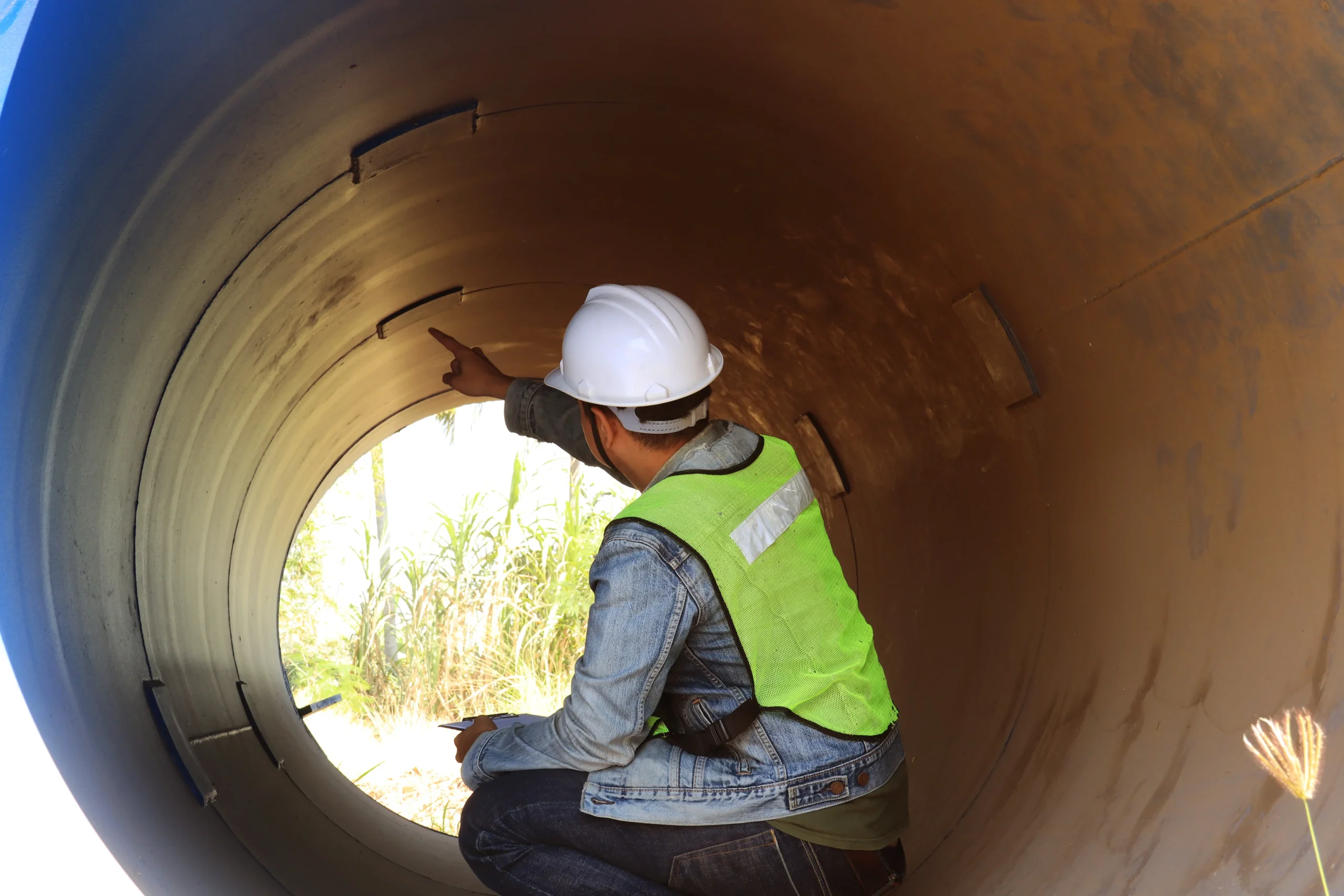 Inspeção prévia em espaço confinado identifica riscos estruturais antes da liberação da atividade, como determina a NR 33.