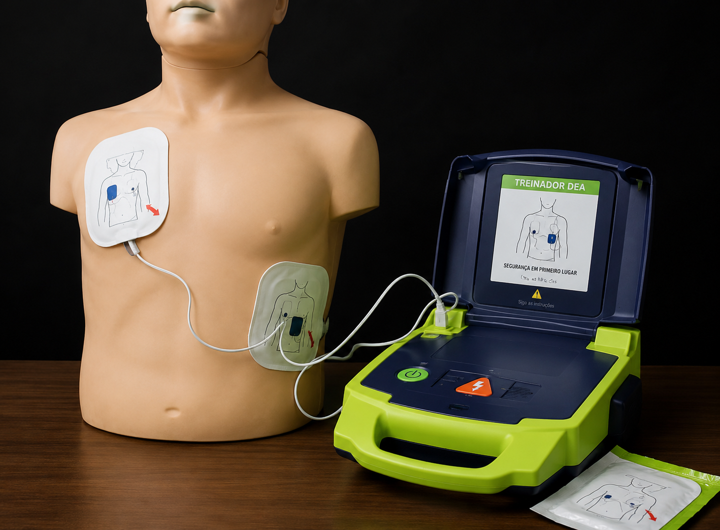 O treinamento prático em DEA capacita os participantes para posicionar corretamente os eletrodos, operar o desfibrilador com segurança e atuar em casos de parada cardiorrespiratória. Assim, o atendimento torna-se mais rápido, eficiente e aumenta as chances de sobrevivência da vítima.