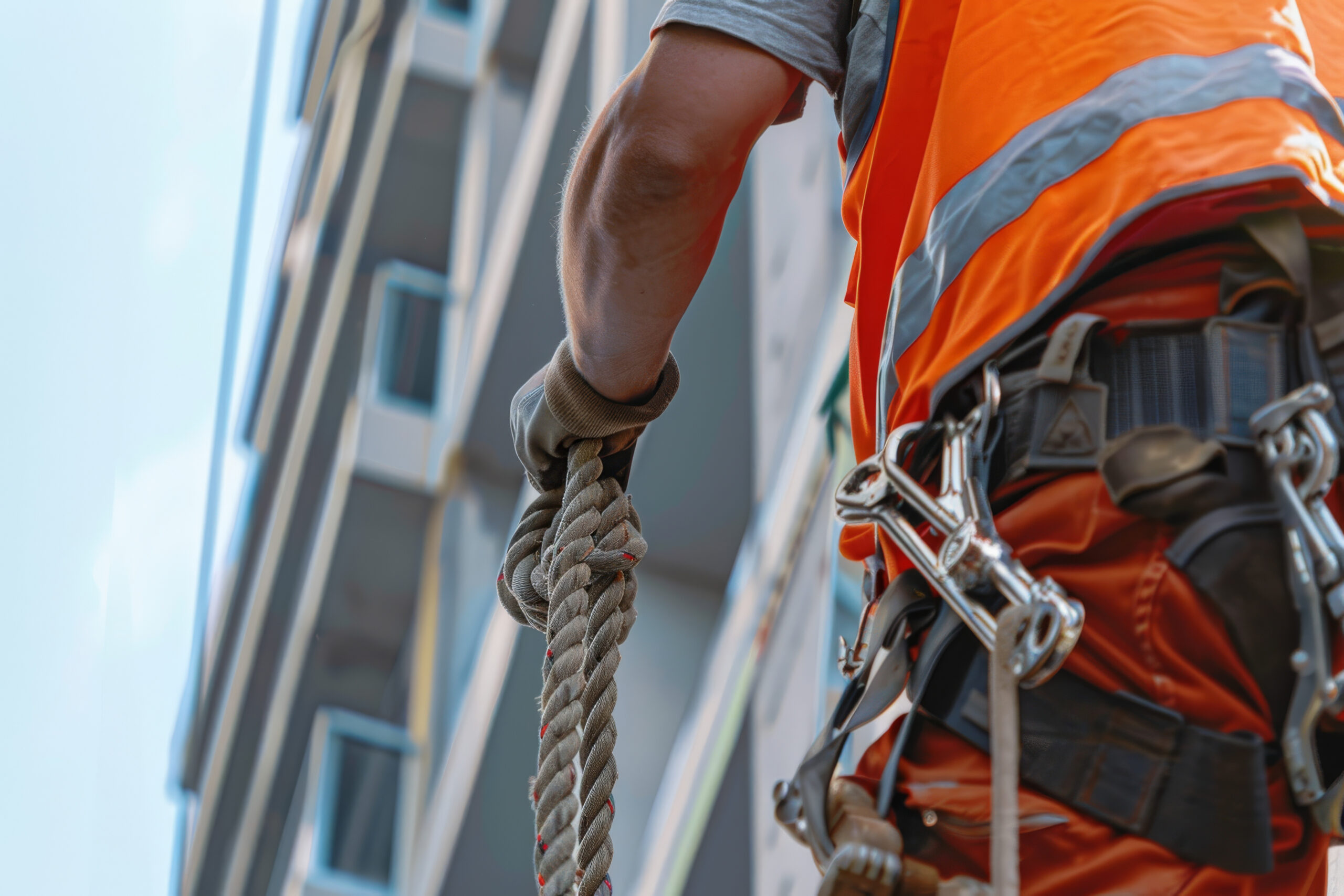 Un operador que realiza acceso por cuerdas con un sistema de anclaje visible, ilustra un escenario típico donde la práctica supervisada, un plan de rescate y una comunicación clara son factores críticos para prevenir fallas operativas.