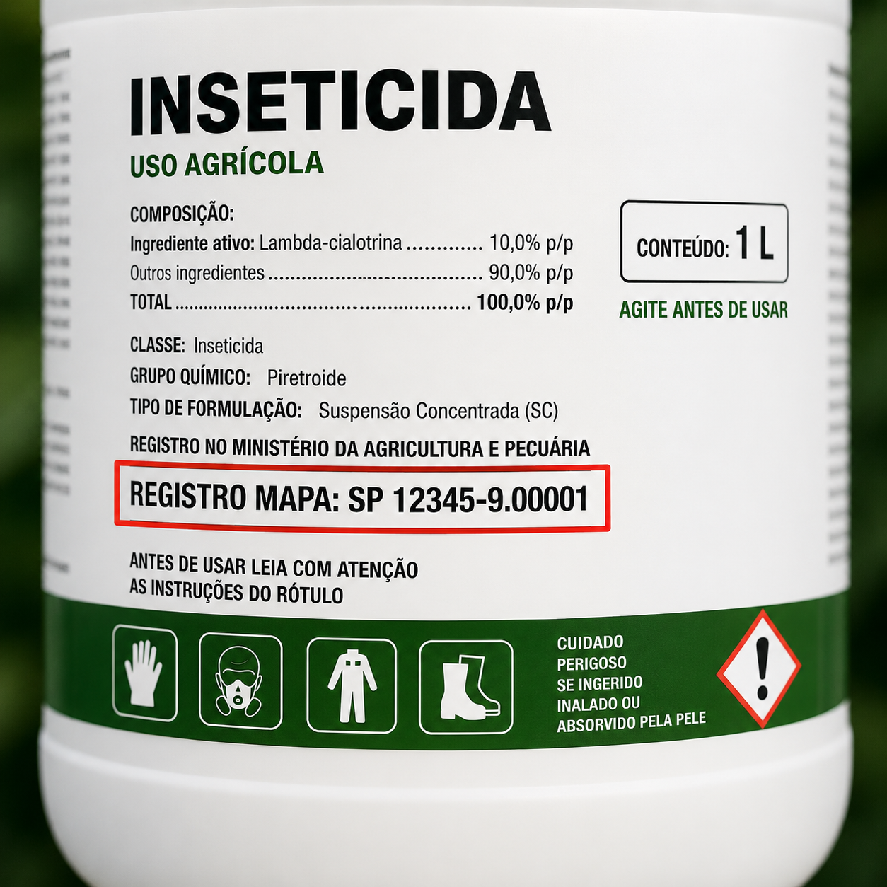 O Registro MAPA no rótulo identifica que o produto foi registrado conforme as exigências do Ministério da Agricultura e Pecuária para sua comercialização e fiscalização.