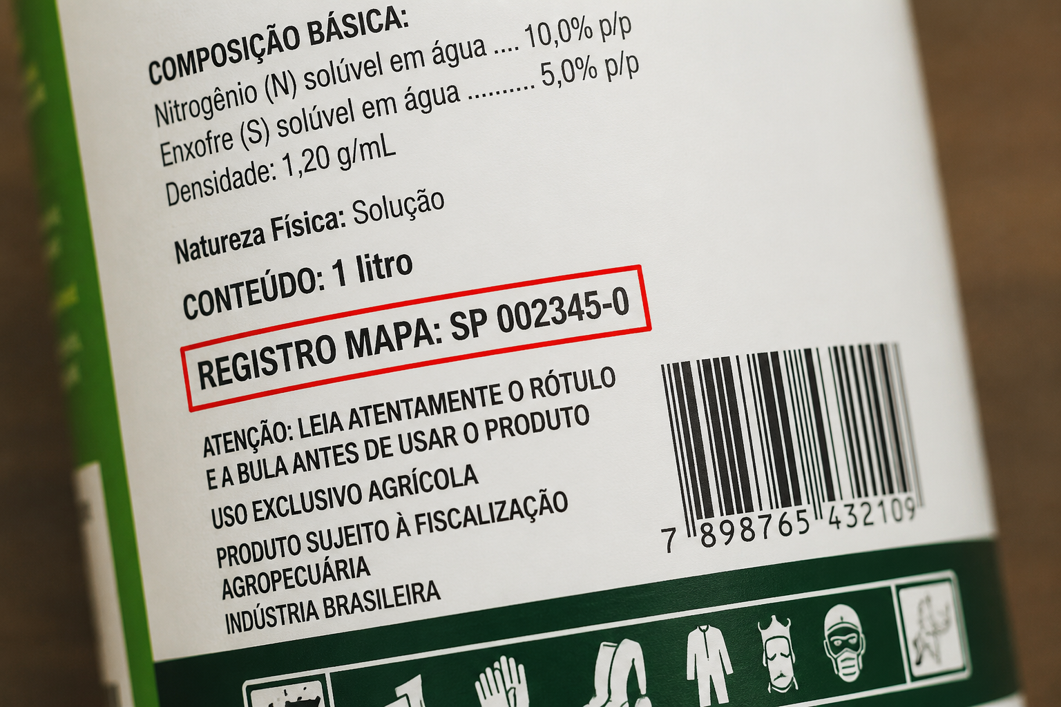 Registro MAPA em Rótulo de Produto O número de Registro MAPA no rótulo identifica que o produto atende às exigências de registro estabelecidas pelo Ministério da Agricultura e Pecuária para sua categoria.