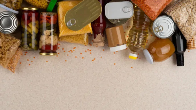 Alimentos embalados em plásticos, vidros e metais. - Laudo Contato com Alimentos
