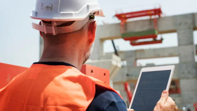 Técnico avaliando e monitorando estrutura - Consultoria Monitoramento Estrutural