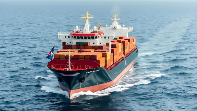 Navio de carga está viajando pelo oceano. - Curso NORMAN-01/DPC Marinha