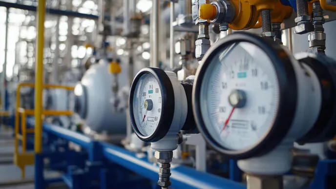 Sistema de monitoramento com manômetros calibrados para aferição de pressão em linha. Equipamento essencial para testes hidráulicos conforme NFPA 25 e ABNT NBR 13714.